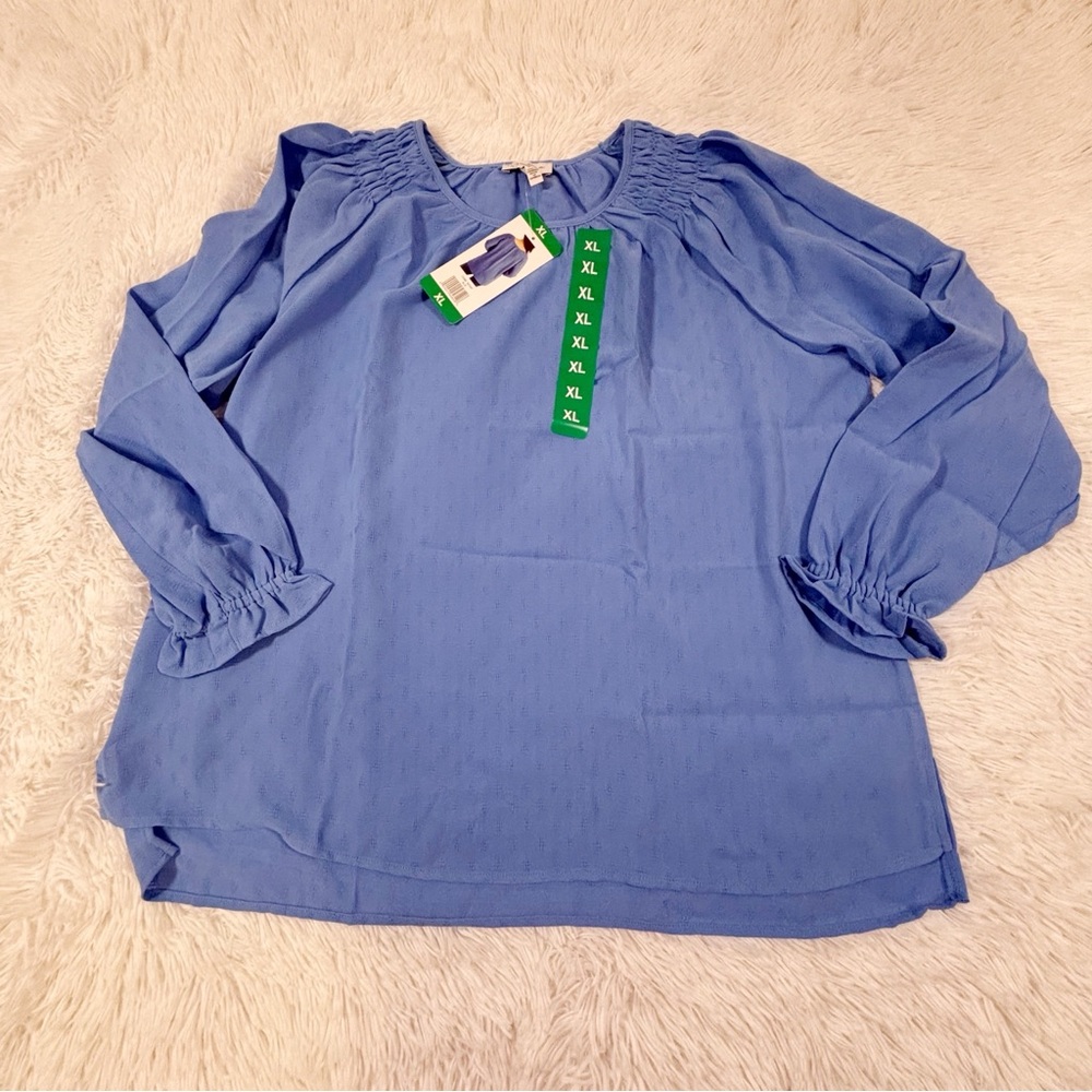 Jessica Simpson NWT women XL long sleeve‎ Blouse in blue
